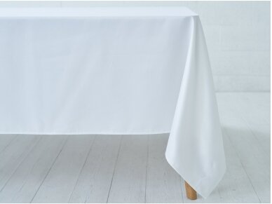 Stain resistant tablecloth WHITE SATEN