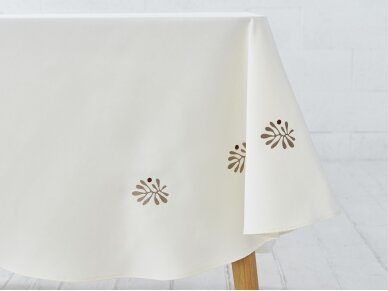 Stain resistant champagne colored tablecloth BORGONA 1