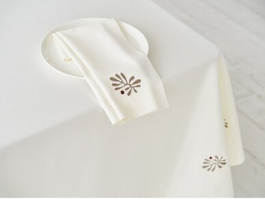 Stain resistant champagne colored tablecloth BORGONA 2
