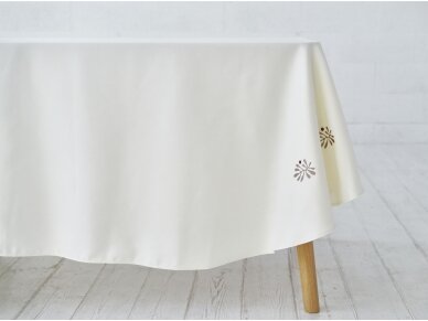 Stain resistant champagne colored tablecloth BORGONA