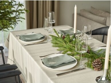 Stain resistant tablecloth CANDELA linen gray color 4