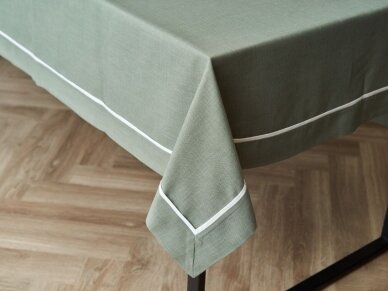 Stain resistant tablecloth VERDE green reeds color