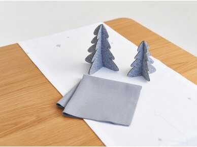 Christmas table decorations "Snowy Christmas tree" light gray