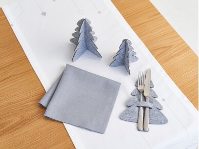 Christmas table decorations "Snowy Christmas tree" light gray 2