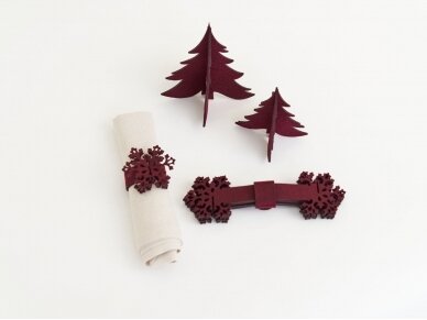 Christmas table decorations "Christmas tree" burgundy 3