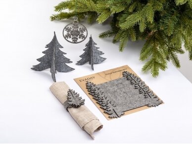 Christmas table decorations "Christmas tree" light gray 1