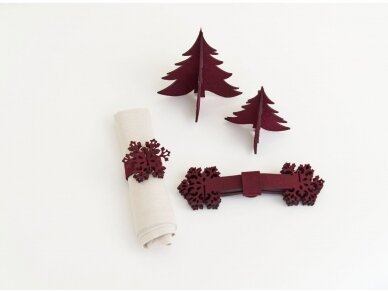 Christmas cutlery holder "Christmas trees" bordeaux 1