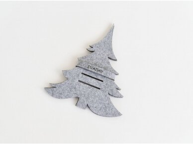 Christmas cutlery holder "Christmas tree" gray 2