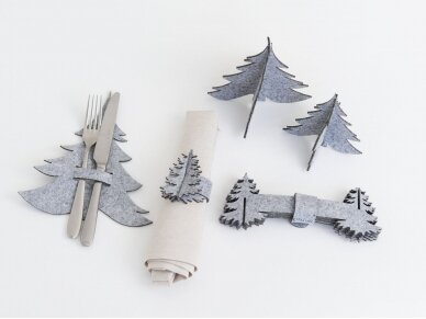 Christmas cutlery holder "Christmas tree" gray 1