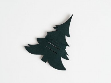 Christmas cutlery holder "Christmas trees" dark green