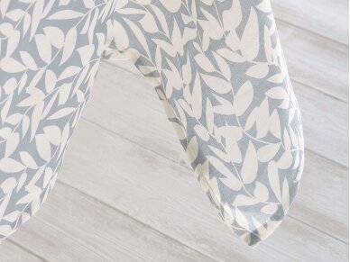 Softened linen tablecloth 'Blue Leaves' 1