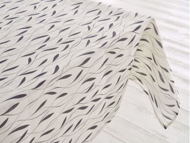 Softened linen tablecloth 'Grey Leaves'