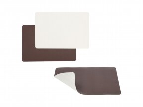 Dual-sided leather placemat white/brown