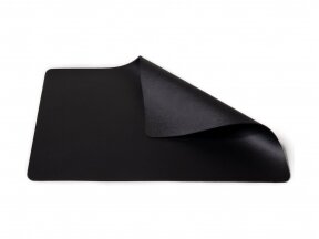 Dual-sided leather placemat black