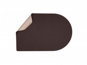 Dual-sided leather placemat brown/sandy