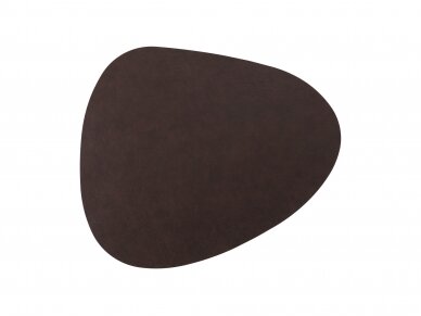 Dual-sided leather placemat dark brown/black