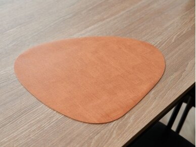 Dual-sided leather placemat brown/orange 1