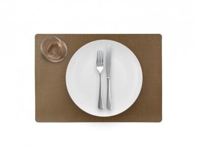 Leather placemat LUNAR copper/silver 4