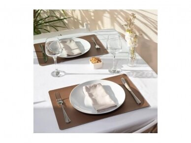 Leather placemat LUNAR copper/silver 1