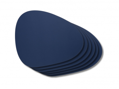 Dual-sided leather placemat grey/blue 1