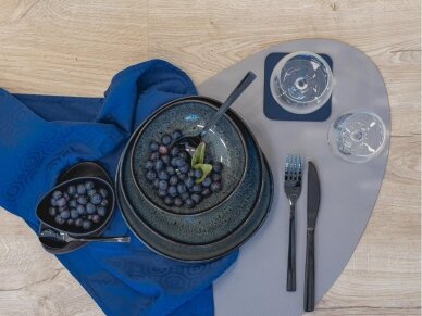 Dual-sided leather placemat grey/blue 3