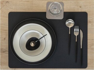 Dual-Sided Leather Placemat BLACK 1