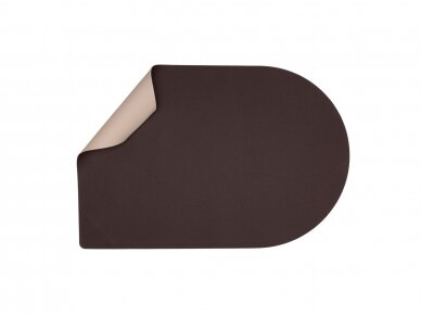 Dual-sided leather placemat brown/sandy