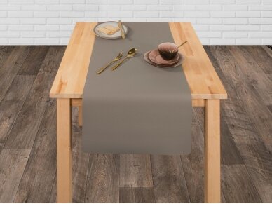 Table runner leather double-sided TOGO taupe 1