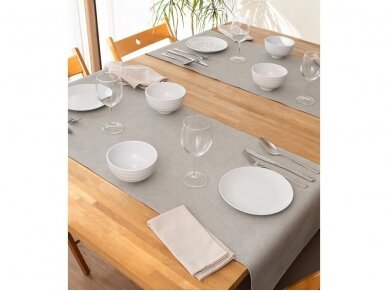 Table runner leather MONACO light grey