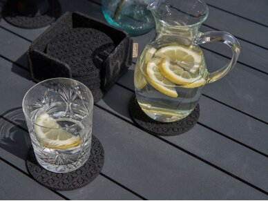 Set of felt coasters with case STELLE black 4