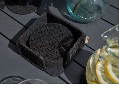 Set of felt coasters with case CAMILLA black