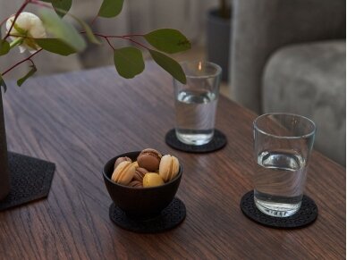 Set of felt coasters with case STELLE black 3