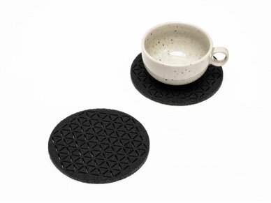 Set of felt coasters with case STELLE black 1