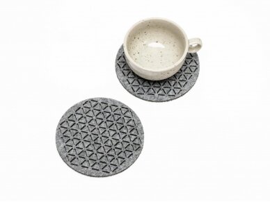 Set of felt coasters with case STELLE gray 1