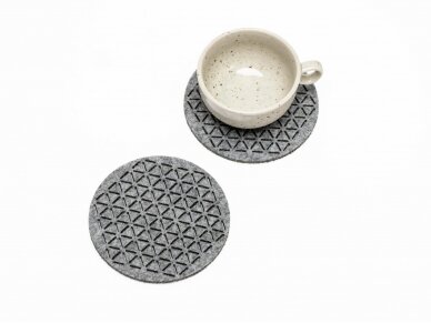 Set of felt coasters with case STELLE gray 2