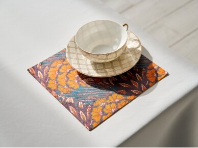 Textile placemat CORAL FLOWERS