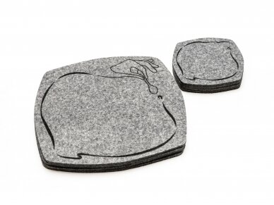 Felt placemat set COFFEE DROP 2