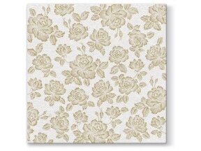 Airlaid napkin SUBTLE ROSES, gold