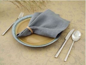 Gray linen napkin