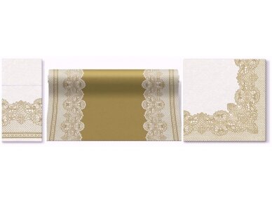 Servetėlė įrankiams auksinė Airlaid, Royal Lace gold 1