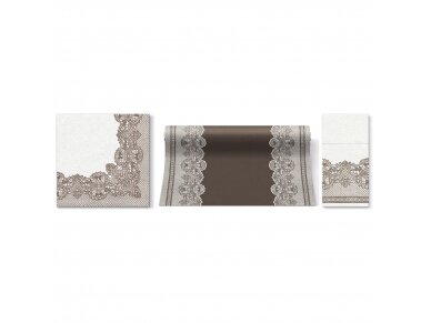 Airlaid Cutlery Pouch ROYAL LACE BROWN 3