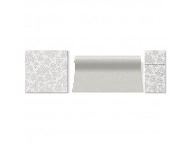 Airlaid Cutlery Pouch SUBTLE ROSES SILVER 1