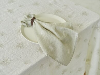 Softened linen napkin SOFT FLUFF, moss colored