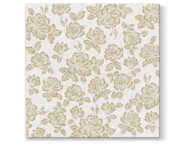 Airlaid napkin SUBTLE ROSES, gold