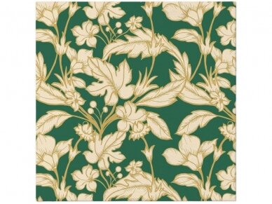 Napkin BEAUTIFUL FLORAL PATTERN Airlaid dark green