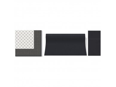 Airlaid napkin SUBTLE GRID, black 1