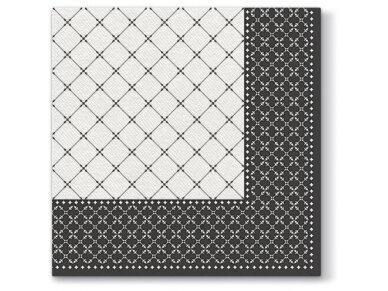 Airlaid napkin SUBTLE GRID, black