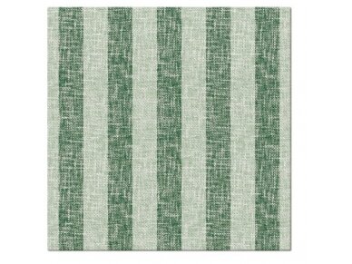 Servetėlės lino imitacijos žalios Airlaid, Linen Stripes green