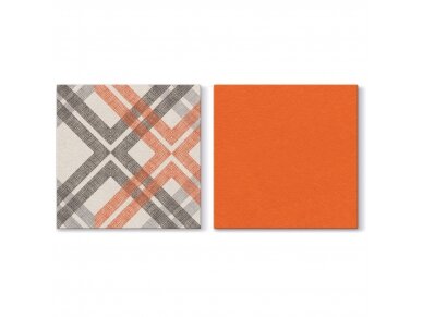 Airlaid napkin STYLISH CHECK, orange 1