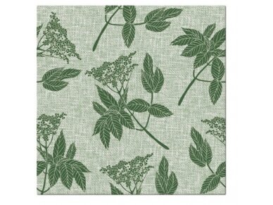 Airlaid napkin ELDERBERRIES, green